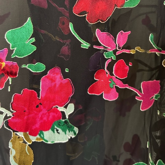 Boston Proper Floral Sheer Sleeve Organza Blouse New Excellent Size S - Picture 5 of 9